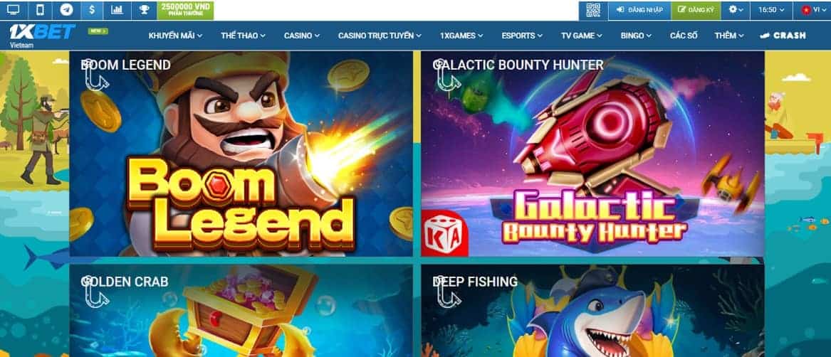 1xbet có nhiều game Bắn cá đổi thưởng thú vị