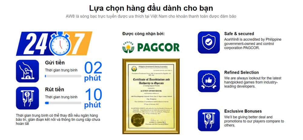 Aw8 là nhà cái hợp pháp, được tổ chức PAGCOR cấp phép kinh doanh