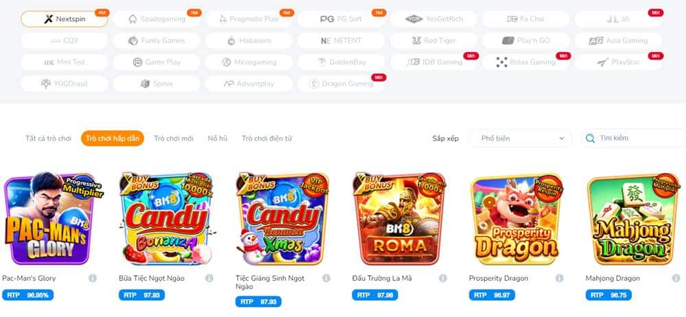 Chơi game Nổ hũ đổi thưởng, săn Jackpot cùng BK8