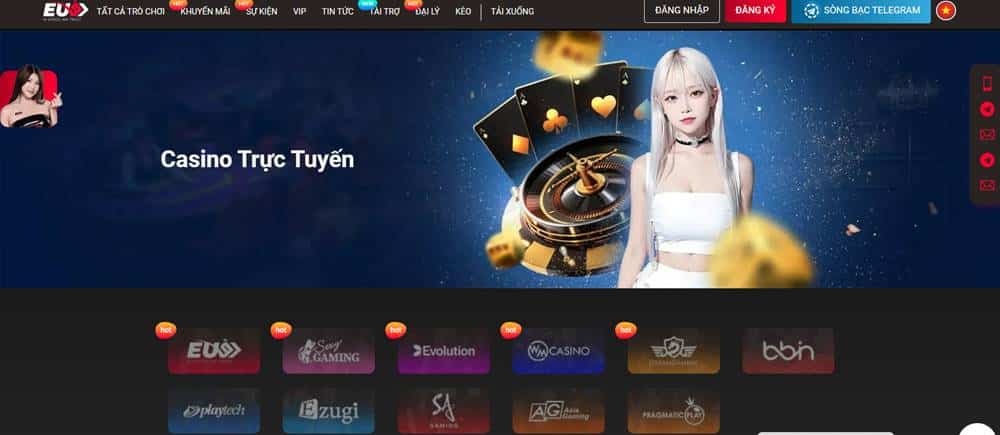 Tham gia sảnh cược chuyên nghiệp của EU9 để chơi game Casino