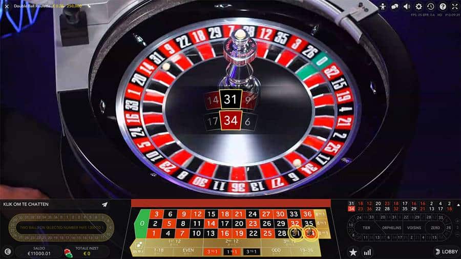 Double Ball Roulette sử dụng tới 2 quả bóng cùng lúc