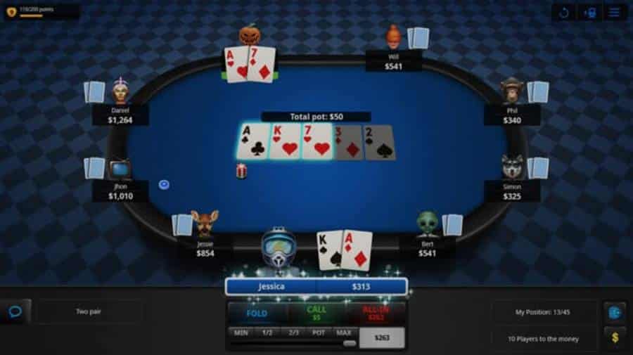 Giao diện chơi Poker online tại nhà cái